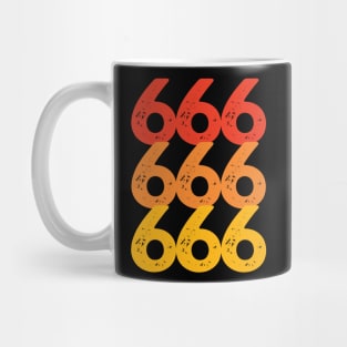 Retro Distressed Satanic 666 Halloween Mug